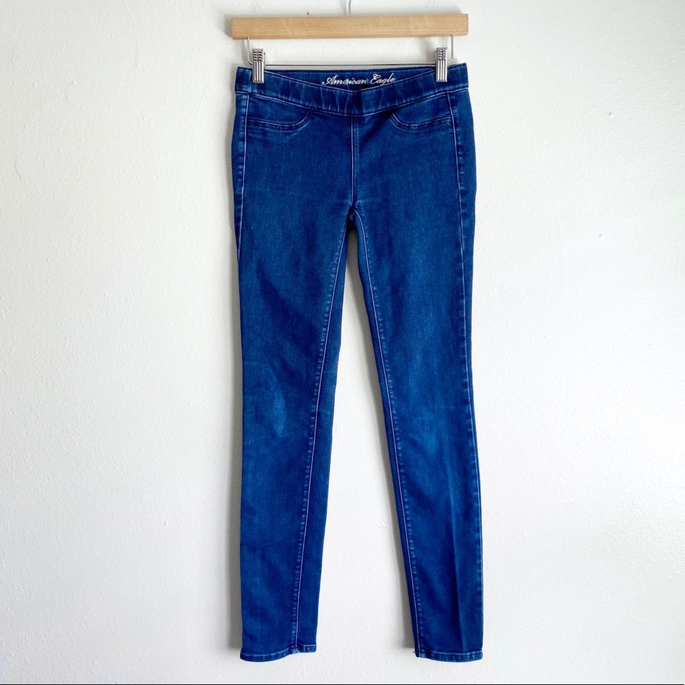 American Eagle Blue Jeggings Skinny Fit Size 2